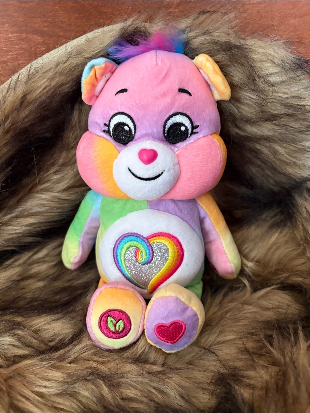 9” Care Bears Unlock The Magic Togetherness Bear Plush Rainbow Basic Fun 2024